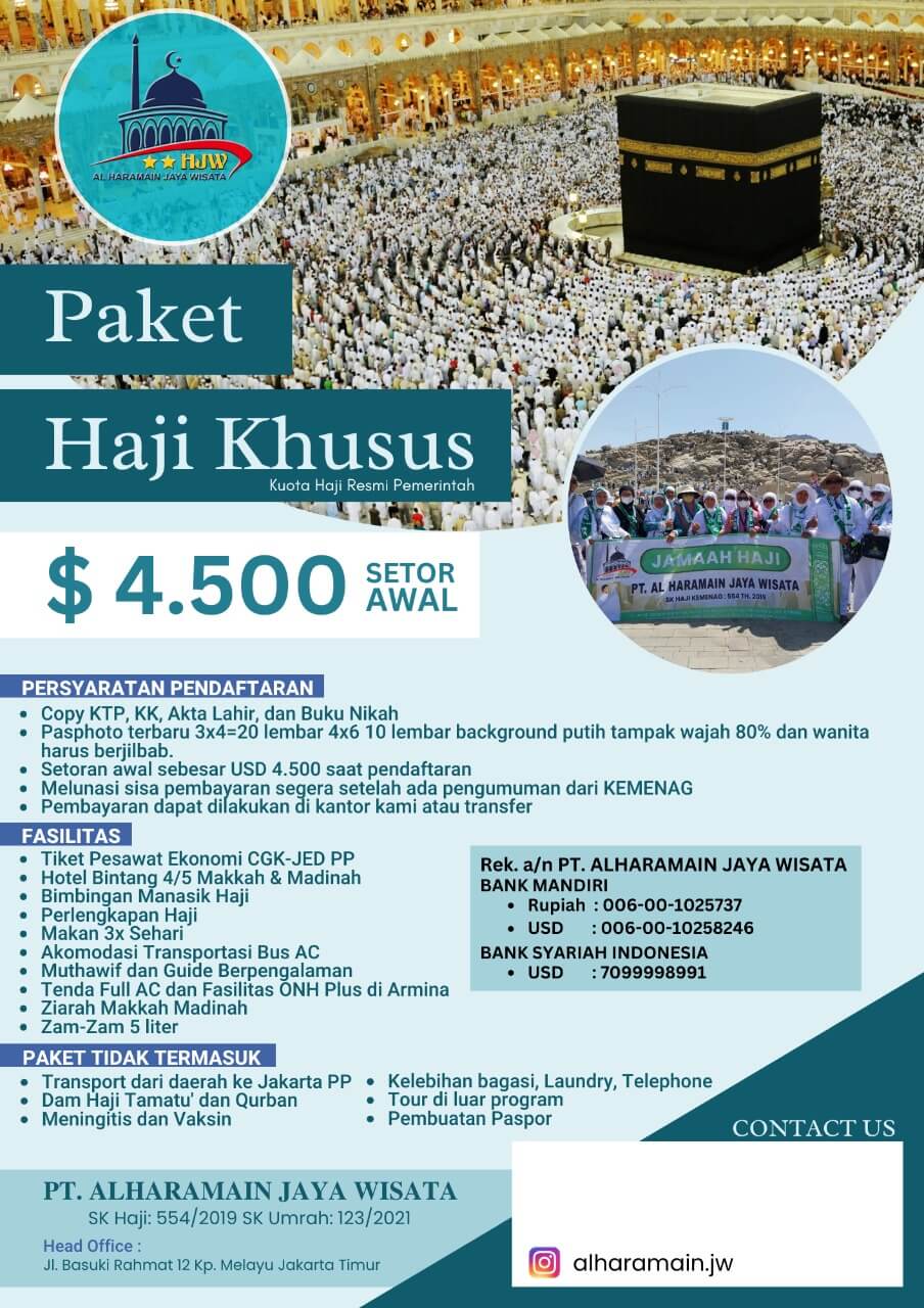Paket Haji Khusus (Kuota Haji Resmi Pemerintah)